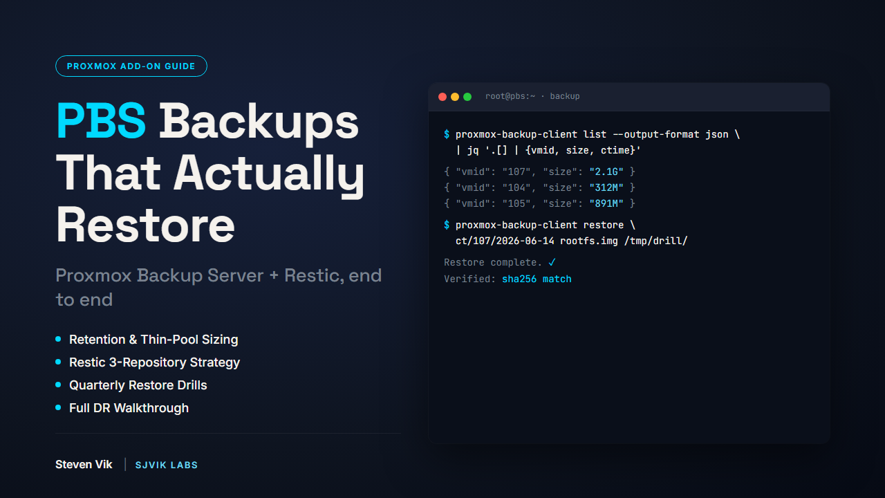 PBS Backups That Actually Restore